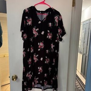 Floral Black and Pink Women's Top